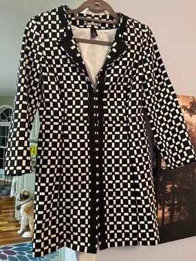 ladies white/black coat jacket